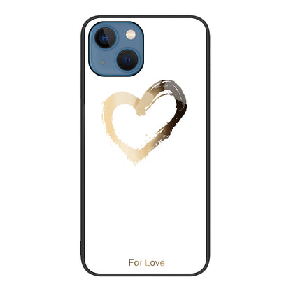 ELECTROPRIME For iPhone 15 Colorful Painted Glass Phone Case(Golden Love)