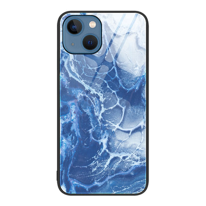 ELECTROPRIME For iPhone 15 Marble Pattern Glass Protective Phone Case(Blue Ocean)