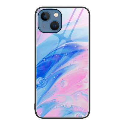 ELECTROPRIME For iPhone 15 Marble Pattern Glass Protective Phone Case(Pink)