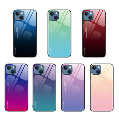 ELECTROPRIME For iPhone 15 Gradient Color Glass Phone Case(Aurora Blue)