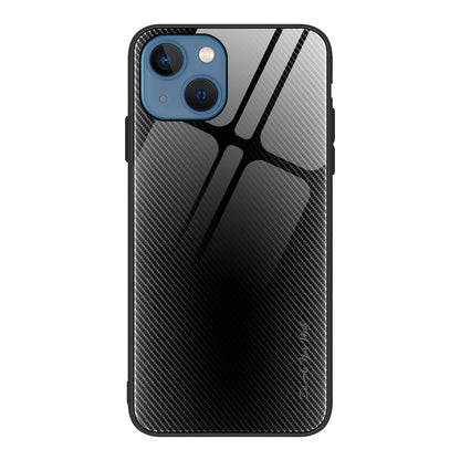 ELECTROPRIME For iPhone 15 Texture Gradient Glass TPU Phone Case(Black)