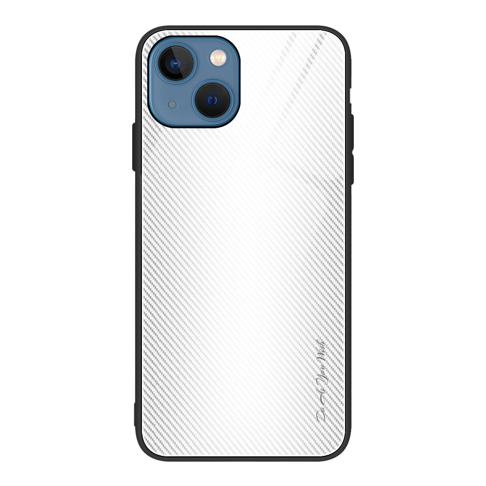 ELECTROPRIME For iPhone 15 Texture Gradient Glass TPU Phone Case(White)