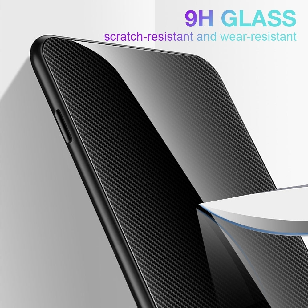 ELECTROPRIME For iPhone 15 Texture Gradient Glass TPU Phone Case(Blue)