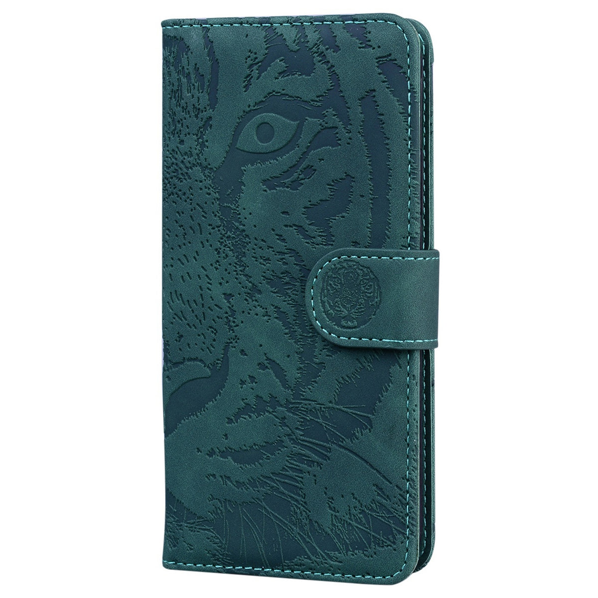 ELECTROPRIME For iPhone 15 Plus Tiger Embossing Pattern Leather Phone Case(Green)