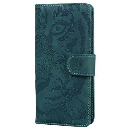ELECTROPRIME For iPhone 15 Tiger Embossing Pattern Leather Phone Case(Green)