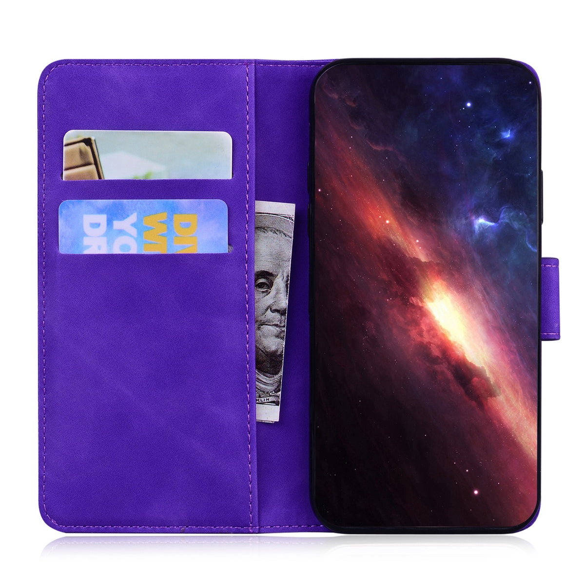 ELECTROPRIME For iPhone 15 Tiger Embossing Pattern Leather Phone Case(Purple)