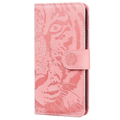 ELECTROPRIME For iPhone 15 Tiger Embossing Pattern Leather Phone Case(Pink)