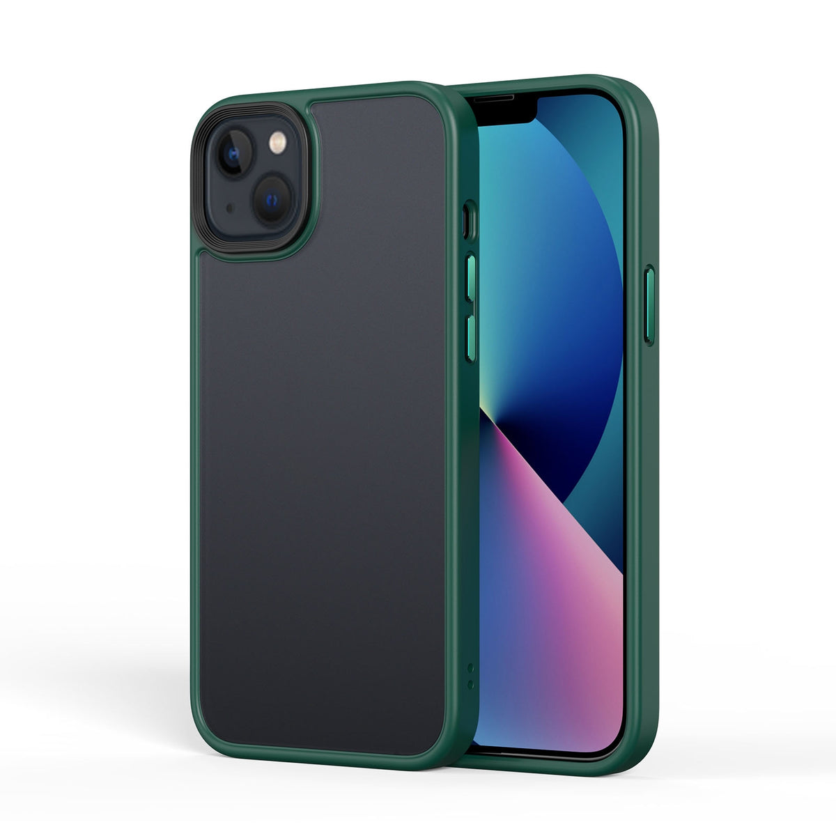 ELECTROPRIME For iPhone 15 Frosted Back Shockproof Phone Case(Deep Green)