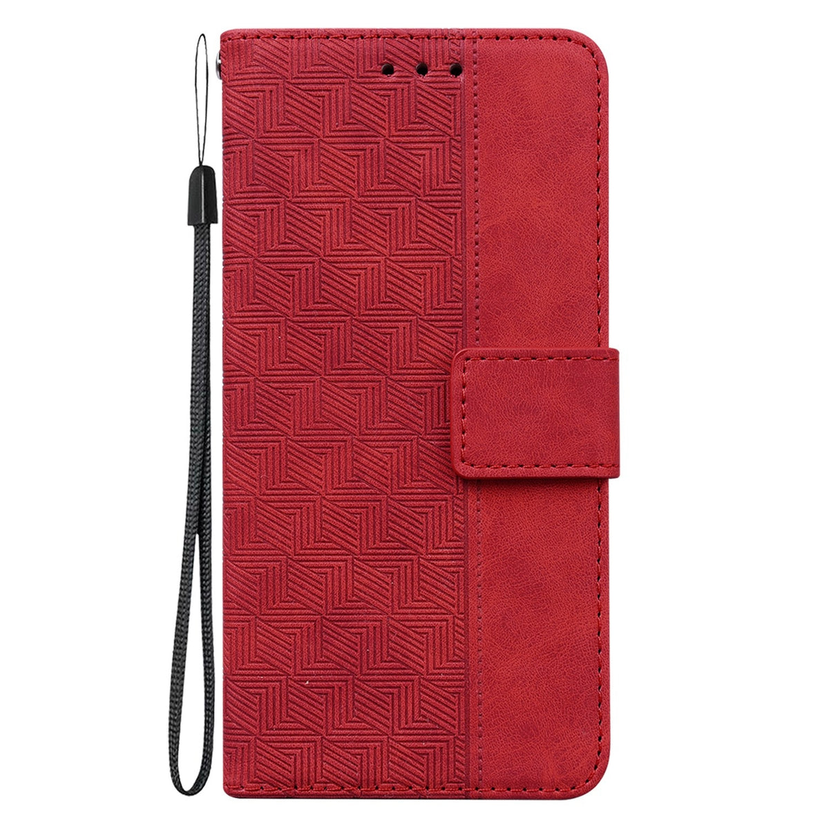 ELECTROPRIME For iPhone 15 Geometric Embossed Leather Phone Case(Red)