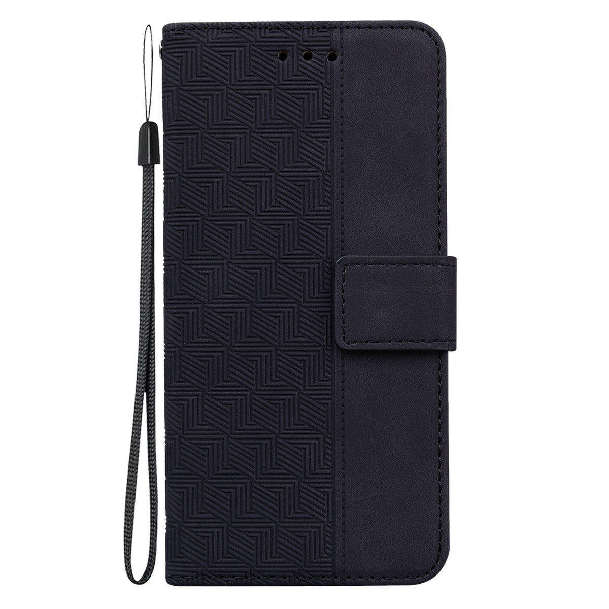 ELECTROPRIME For iPhone 15 Geometric Embossed Leather Phone Case(Black)