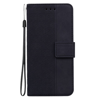 ELECTROPRIME For iPhone 15 Geometric Embossed Leather Phone Case(Black)