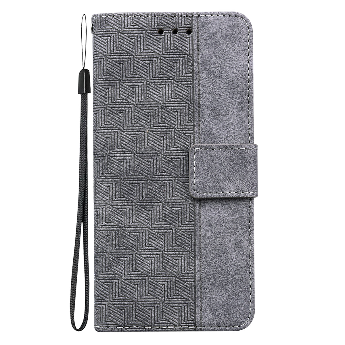 ELECTROPRIME For iPhone 15 Geometric Embossed Leather Phone Case(Grey)