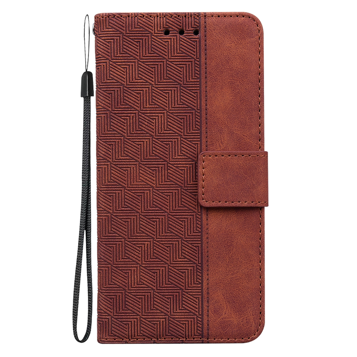 ELECTROPRIME For iPhone 15 Geometric Embossed Leather Phone Case(Brown)