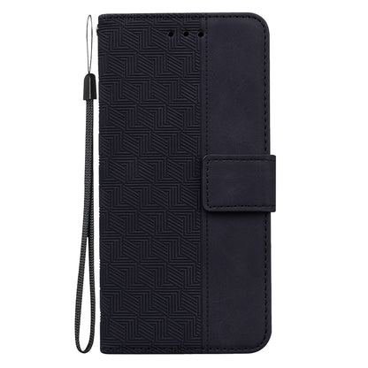 ELECTROPRIME For iPhone 15 Plus Geometric Embossed Leather Phone Case(Black)