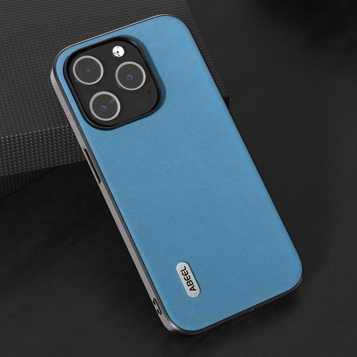 ELECTROPRIME For iPhone 15 ABEEL Haze Texture PU Phone Case(Sky Blue)