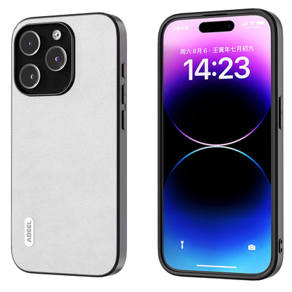 ELECTROPRIME For iPhone 15 ABEEL Dual Color Lichi Texture PU Phone Case(White)