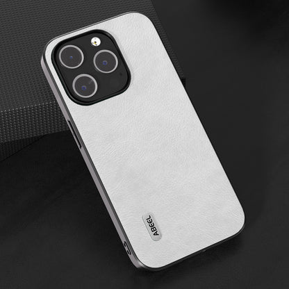 ELECTROPRIME For iPhone 15 ABEEL Dual Color Lichi Texture PU Phone Case(White)