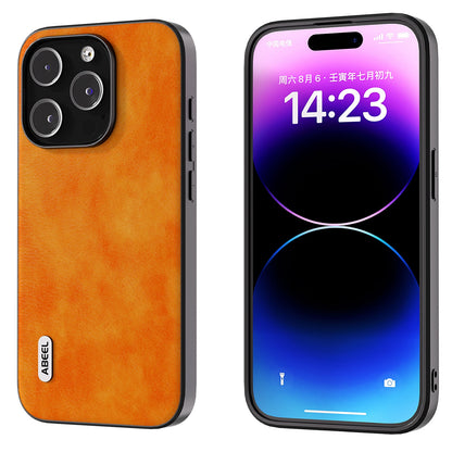 ELECTROPRIME For iPhone 15 ABEEL Dual Color Lichi Texture PU Phone Case(Orange)