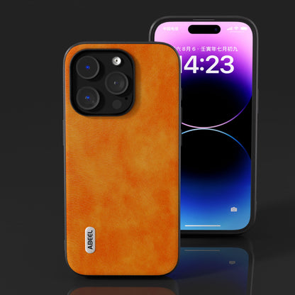 ELECTROPRIME For iPhone 15 ABEEL Dual Color Lichi Texture PU Phone Case(Orange)