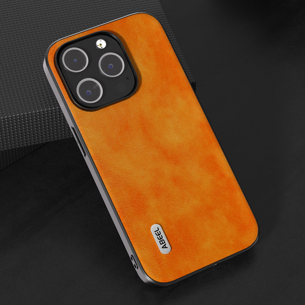 ELECTROPRIME For iPhone 15 ABEEL Dual Color Lichi Texture PU Phone Case(Orange)