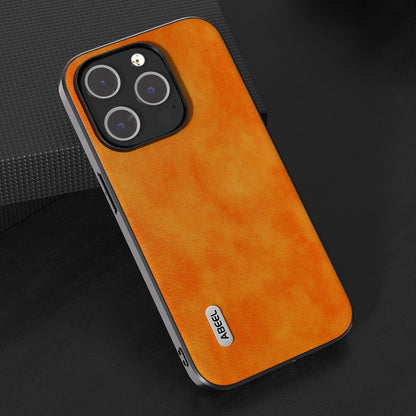 ELECTROPRIME For iPhone 15 ABEEL Dual Color Lichi Texture PU Phone Case(Orange)