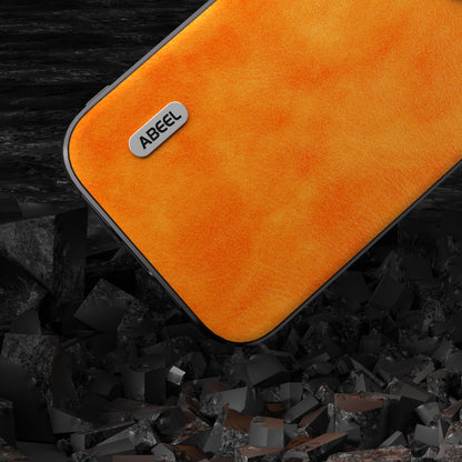 ELECTROPRIME For iPhone 15 ABEEL Dual Color Lichi Texture PU Phone Case(Orange)