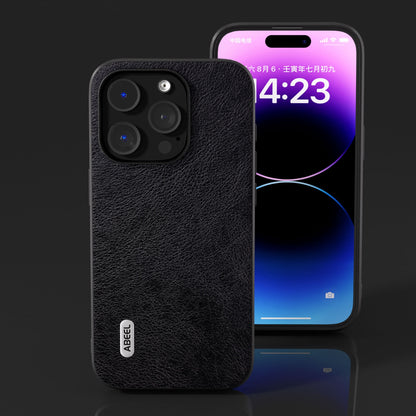 ELECTROPRIME For iPhone 15 ABEEL Dual Color Lichi Texture PU Phone Case(Black)