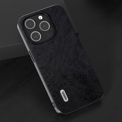 ELECTROPRIME For iPhone 15 ABEEL Dual Color Lichi Texture PU Phone Case(Black)