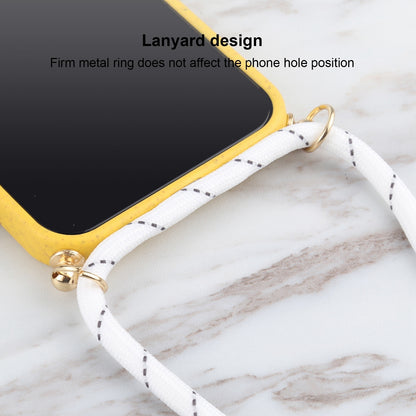 ELECTROPRIME For iPhone 15 Wheat Straw TPU Shockproof Phone Case with Neck Lanyard(Yellow)