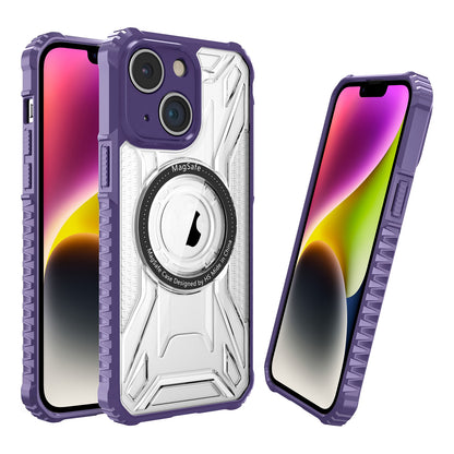 ELECTROPRIME For iPhone 15 Double-sided Non-slip PC+TPU Magsafe Magnetic Phone Case(Dark Purple)