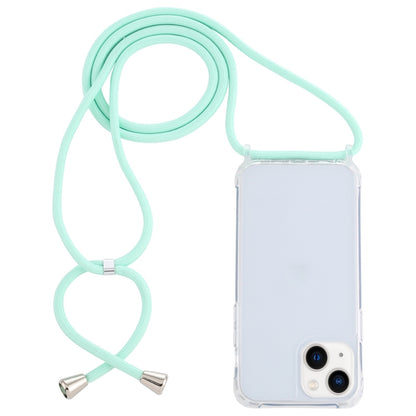 ELECTROPRIME For iPhone 15 Transparent Acrylic Airbag Shockproof Phone Protective Case with Lanyard(Mint Green)