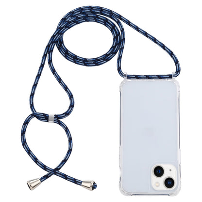ELECTROPRIME For iPhone 15 Transparent Acrylic Airbag Shockproof Phone Protective Case with Lanyard(Gradient Blue)