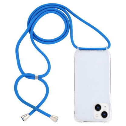 ELECTROPRIME For iPhone 15 Transparent Acrylic Airbag Shockproof Phone Protective Case with Lanyard(Blue)