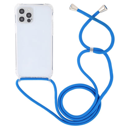 ELECTROPRIME For iPhone 15 Transparent Acrylic Airbag Shockproof Phone Protective Case with Lanyard(Blue)