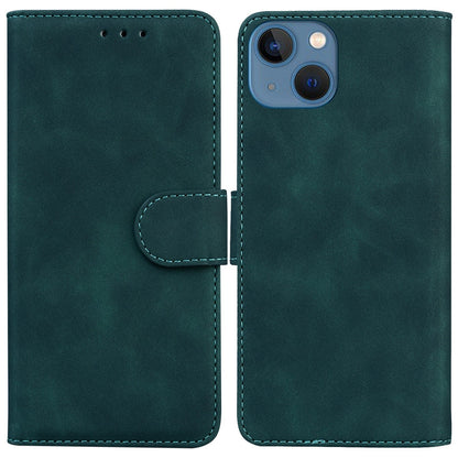 ELECTROPRIME For iPhone 15 Plus Skin Feel Pure Color Flip Leather Phone Case(Green)