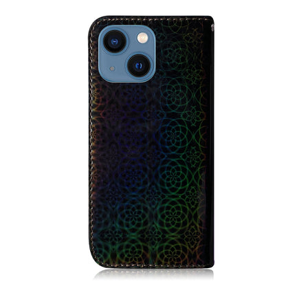 ELECTROPRIME For iPhone 15 Colorful Magnetic Buckle Leather Phone Case(Black)