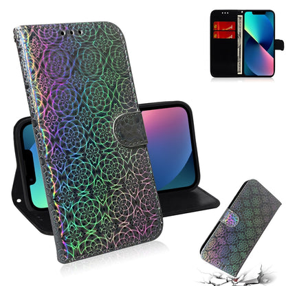 ELECTROPRIME For iPhone 15 Colorful Magnetic Buckle Leather Phone Case(Silver)