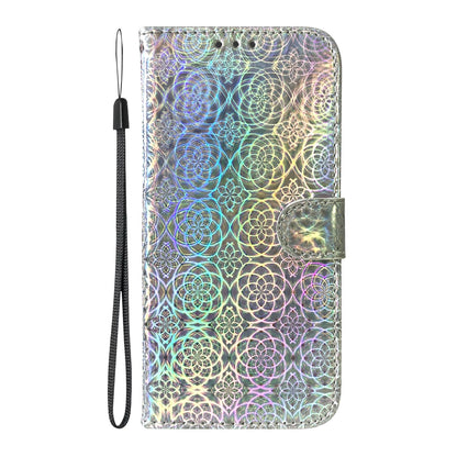 ELECTROPRIME For iPhone 15 Colorful Magnetic Buckle Leather Phone Case(Silver)