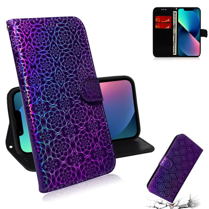 ELECTROPRIME For iPhone 15 Colorful Magnetic Buckle Leather Phone Case(Purple)