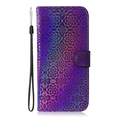 ELECTROPRIME For iPhone 15 Colorful Magnetic Buckle Leather Phone Case(Purple)