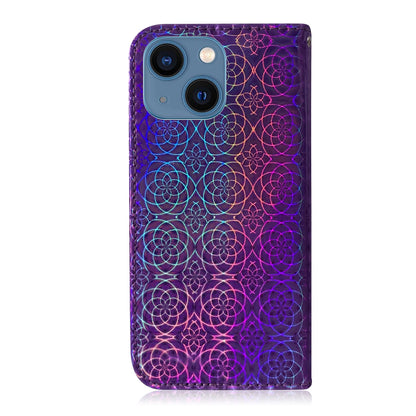 ELECTROPRIME For iPhone 15 Colorful Magnetic Buckle Leather Phone Case(Purple)