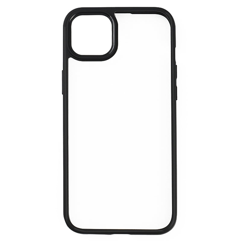 ELECTROPRIME For iPhone 15 Plus Frosted TPU + Transparent PC Phone Case(Black)