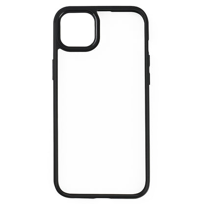 ELECTROPRIME For iPhone 15 Plus Frosted TPU + Transparent PC Phone Case(Black)
