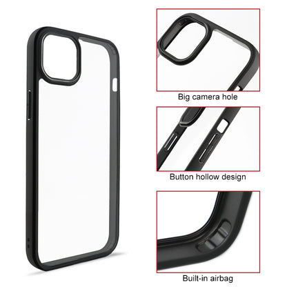 ELECTROPRIME For iPhone 15 Plus Frosted TPU + Transparent PC Phone Case(Black)