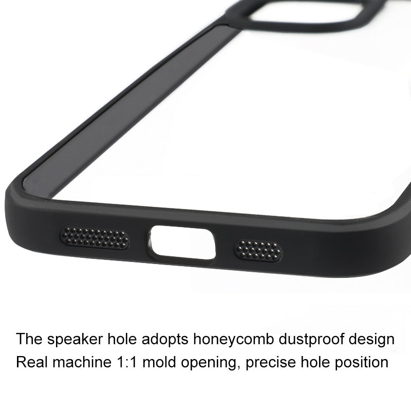 ELECTROPRIME For iPhone 15 Plus Frosted TPU + Transparent PC Phone Case(Black)