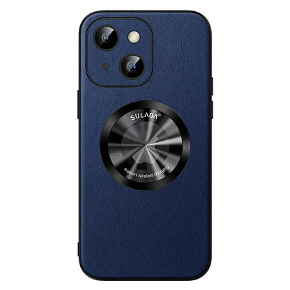 ELECTROPRIME For iPhone 15 Plus SULADA Microfiber Leather MagSafe Magnetic Phone Case(Blue)