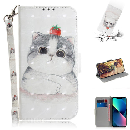 ELECTROPRIME For iPhone 15 3D Colored Horizontal Flip Leather Phone Case(Cute Cat)