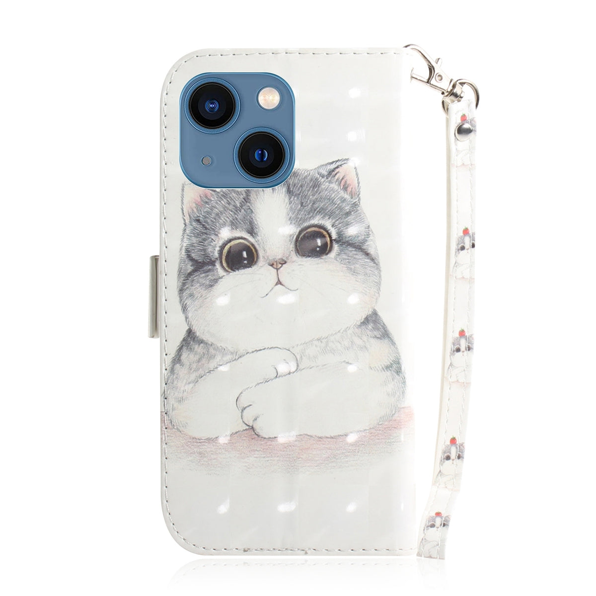 ELECTROPRIME For iPhone 15 3D Colored Horizontal Flip Leather Phone Case(Cute Cat)