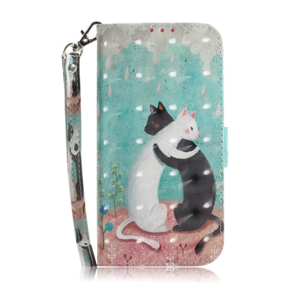 ELECTROPRIME For iPhone 15 3D Colored Horizontal Flip Leather Phone Case(Black White Cat)