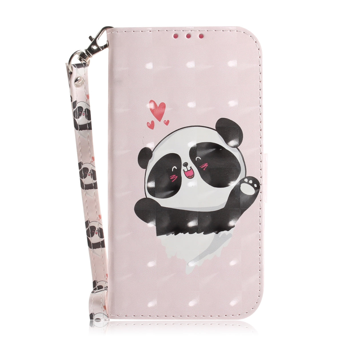 ELECTROPRIME For iPhone 15 3D Colored Horizontal Flip Leather Phone Case(Heart Panda)